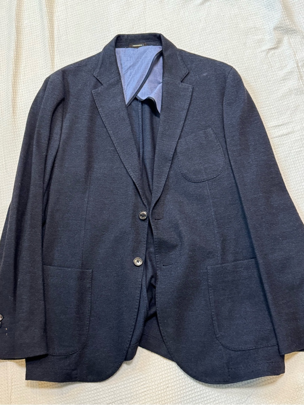 Massimo Dutti Men's Classic Navy Blazer - Versatile Two-Button Jacket